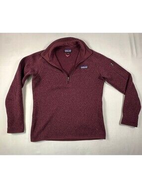 Patagonia Better Sweater 1/4 Zip Fleece Pullover Women's Small Burgundy Maroon